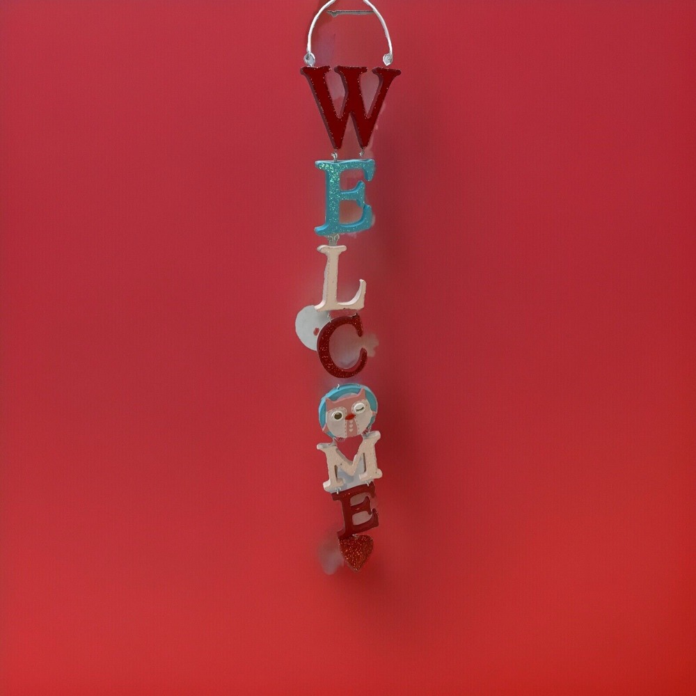 VALENTINE'S DAY HEARTS HANGER Door Wall Art SIGN Hanging Plaque Welcome